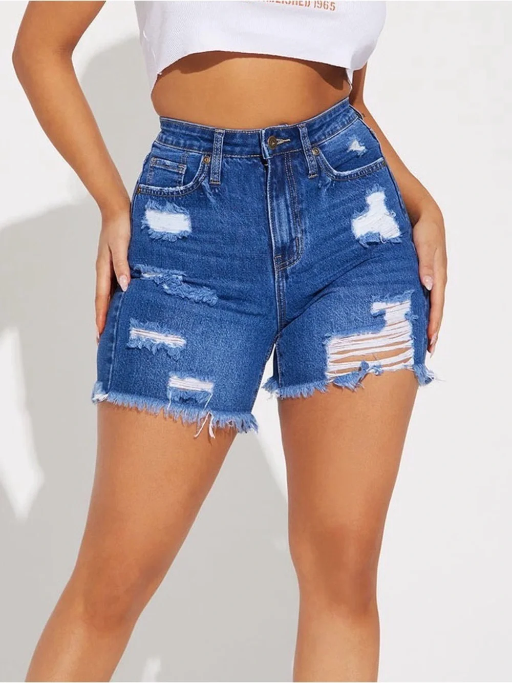Fashion Nova High Rise Denim Shorts Size 15 - Picture 2 of 6